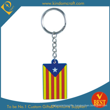 China High Quality Soft PVC Die Casting Flag Logo Key Chain at Factory Price